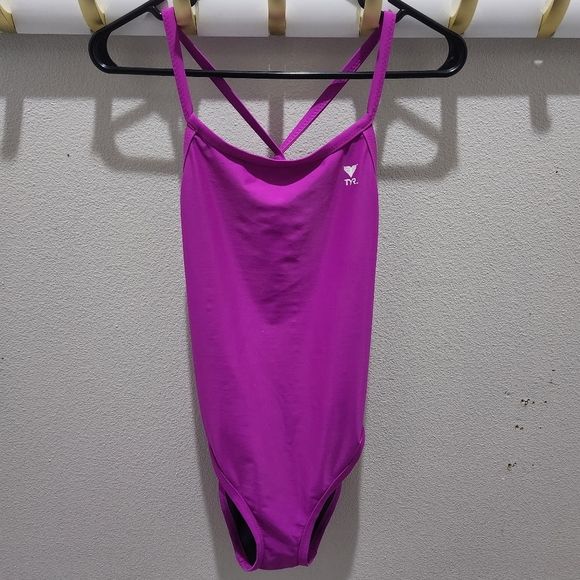 TYR Diamondfit Reversible Solid Purple & Gray One Piece Swimsuit Sz S - Picture 5 of 10
